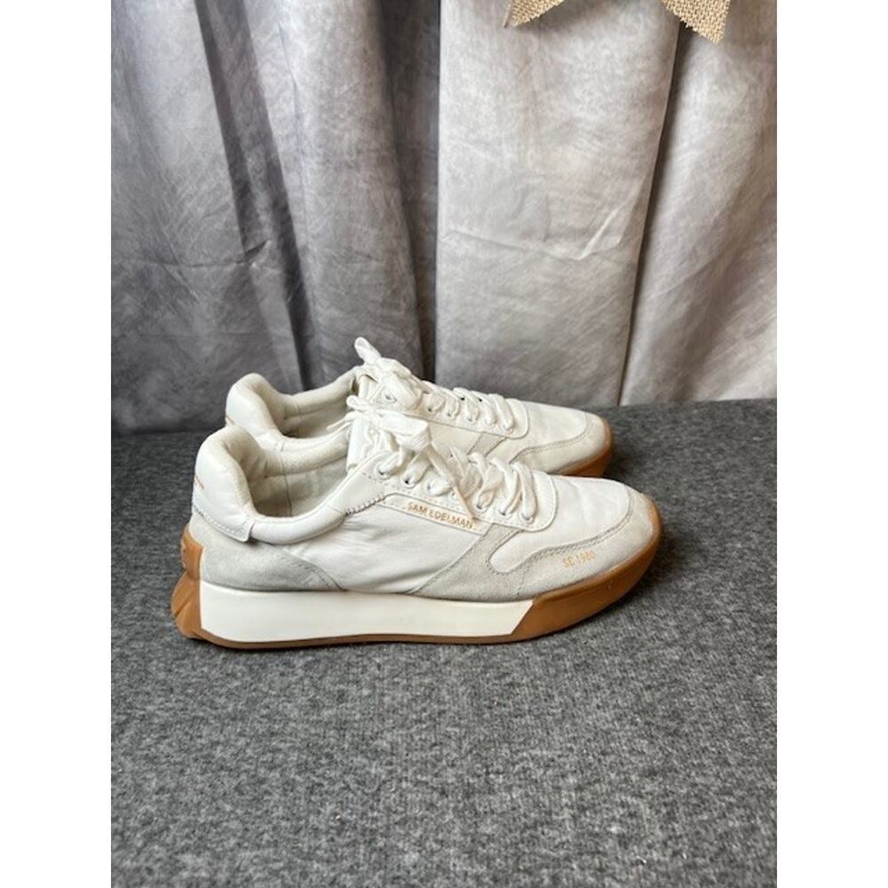 Sam Edelman Women's 10M White Suede Nylon Layla Platform Sneaker Shoes C15-4 - Picture 4 of 9